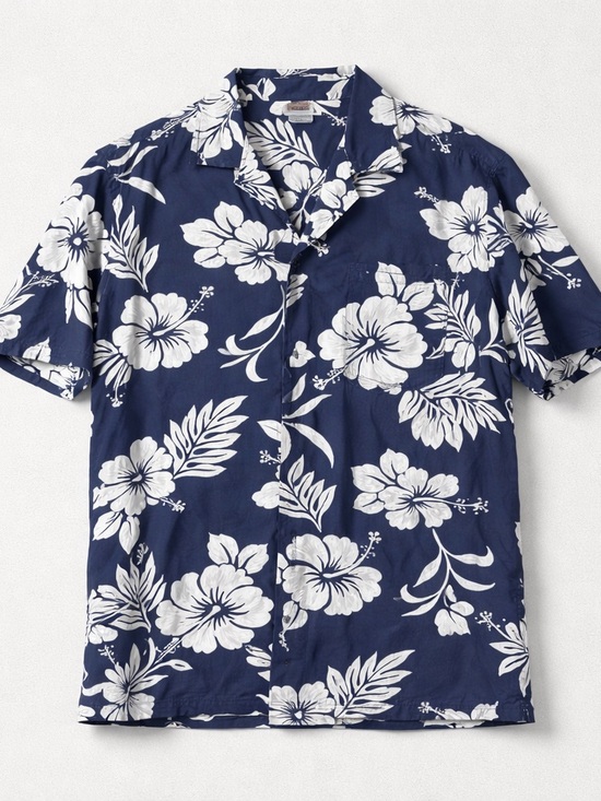 evergreen Island Other - Evergreen Island Vtg Shirt Mens L‎ Blue Floral Hawaiian Made In Hawaii 30x25"